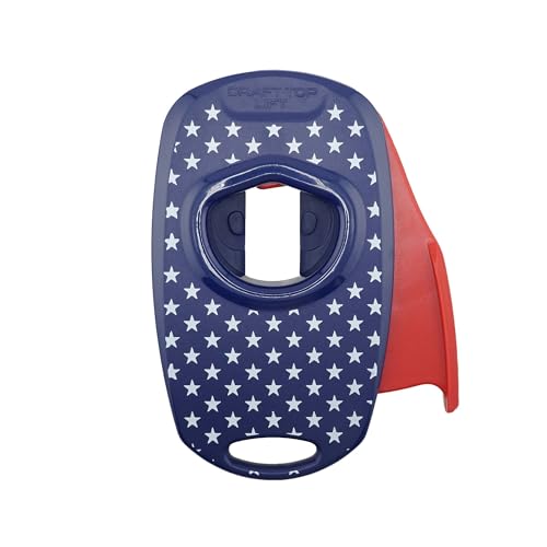 Draft Top Lift Universal Topless Can Opener - Red, White & Blue - Smooth Edge Aluminum Lid Remover for Beer & Cocktails
