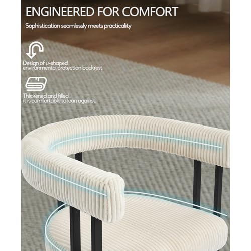 Boucle Upholstered Dining Chairs Set of 4, Mid-Century Modern Kitchen Chairs