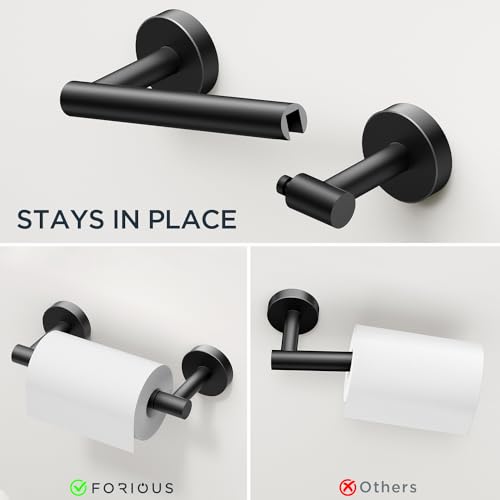 4-Piece Bathroom Hardware Set, Matte Black Stainless Steel Towel Rack