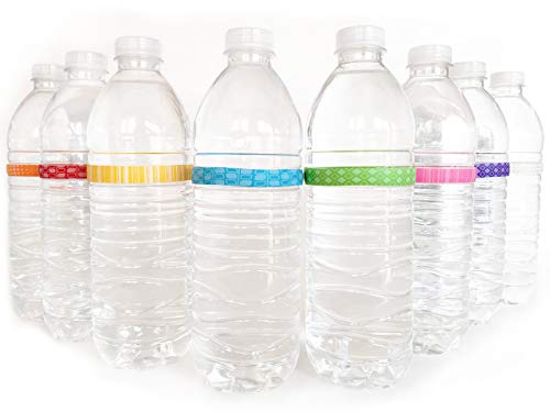 BevBands Drink Markers Set of 8 - Series 1 Water Bottle Bands - Reusable & Dishwasher Safe