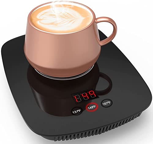 Nicelucky Black Coffee Mug Warmer Desk Heater 25W Adjustable Temperature