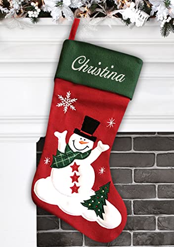 Personalized Christmas Stocking with Embroidered Name - 18.5" Reindeer