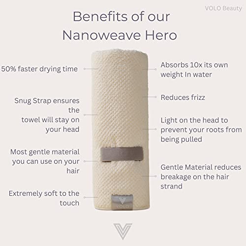 VOLO Hero Hair Towel Salt White – Ultra Soft Microfiber, Quick Dry & Anti-Frizz