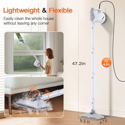 10-in-1 Steam Mop and Handheld Steam Cleaner with 10 Accessories