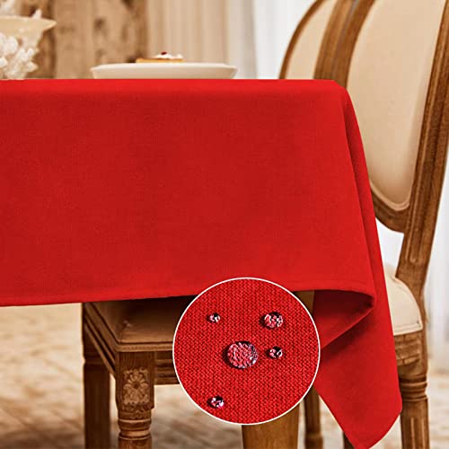 Balcony & Falcon Ruby Red Rectangle Tablecloth 95x55 Water-Resistant