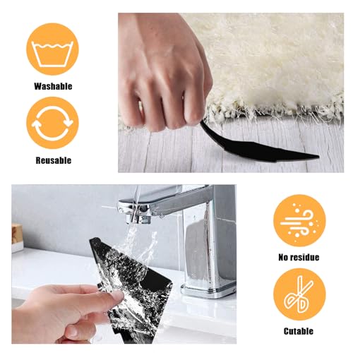 10 Pcs Non-Slip Rug Grippers, Washable Triangle Rug Tape for Hardwood Floors