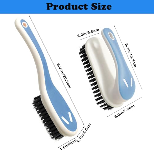 Soft Bristle Household Scrub Brush Set - 2 Pack Laundry & Shoe Cleaner