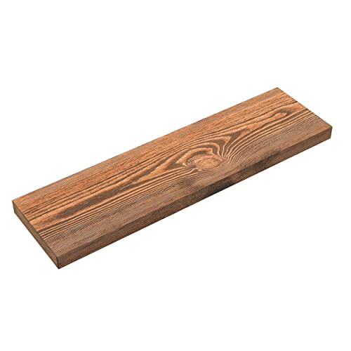 24-Inch Solid Wood Floating Shelves - Set of 2, Rustic Walnut Wall Shelves