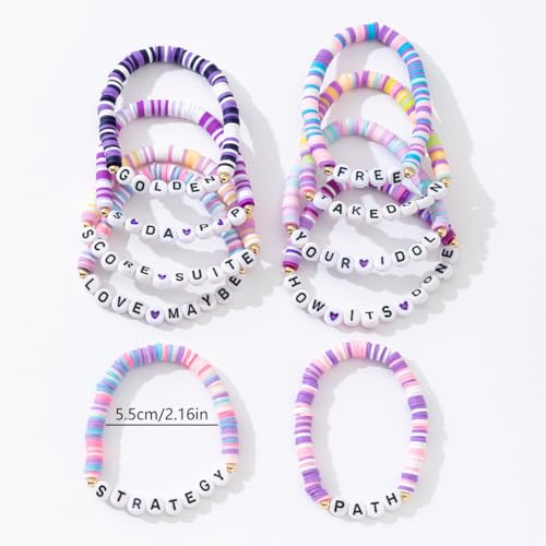 10-Piece Pop Music Fan Bracelet Set, Trendy Stackable Jewelry Gift