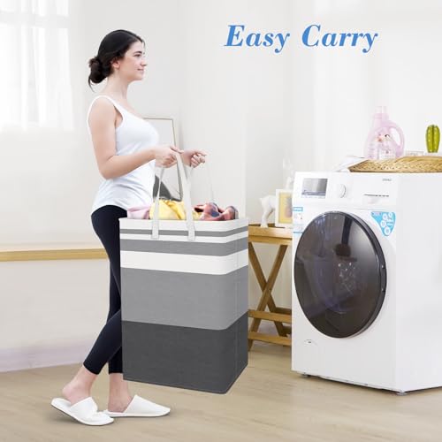 3-Pack Collapsible Laundry Hamper, 75L Waterproof Freestanding Basket