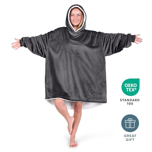 Oversized Wearable Blanket Hoodie - Soft Plush Sherpa Loungewear