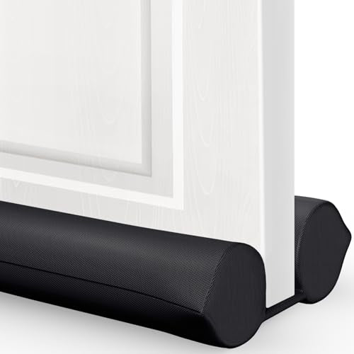 Under Door Draft Stopper - Double-Sided Bottom Gap Filler (Fits 30"-36", Black)