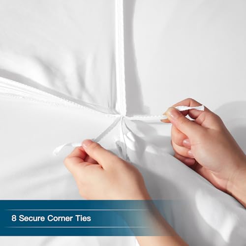 Oversized King Duvet Cover 120x120 inch - Ultra Soft Microfiber White
