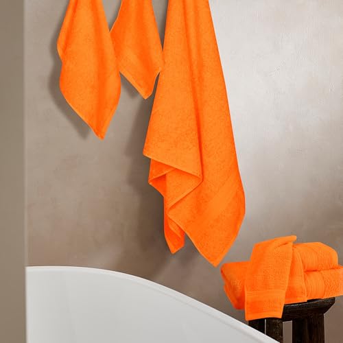 6-Piece Cotton Towel Set - Soft Absorbent Bath Towels, Hand Towels, Washcloths