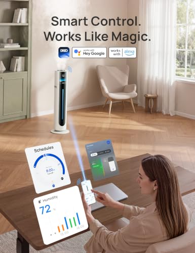 DREO 11L White Smart Room Humidifier for Large Spaces up to 700 ft², 100H Runtime, Ultra-Quiet 747S