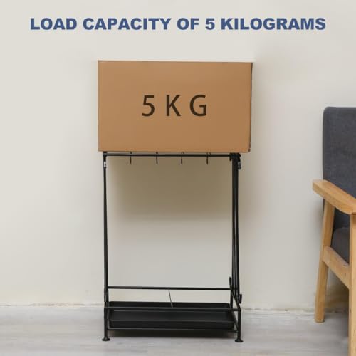 Metal Umbrella Stand for Entryway with Drip Tray and 18-Umbrella Capacity