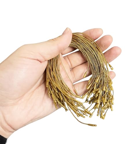 BEAUTOPE 200Pcs Christmas Ornament Hangers Snap Locking Ropes Gold