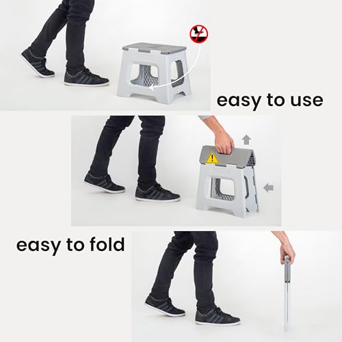 Compact Foldable Step Stool - 12.5" Non-Slip Portable Step, 330 lb Capacity
