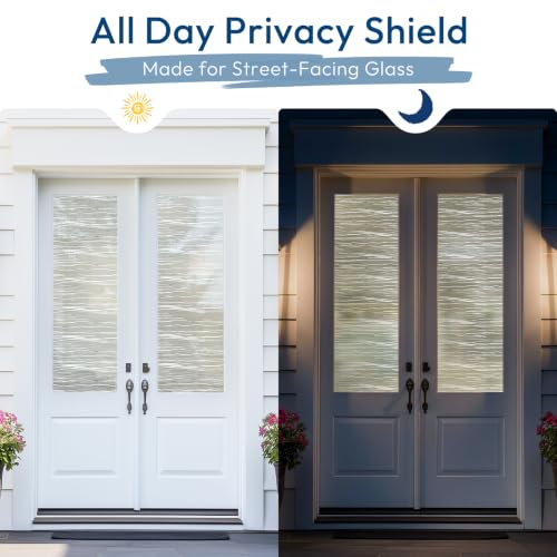 Frosted Window Film - Wave Pattern, Static Cling, 17.5" x 78.7"