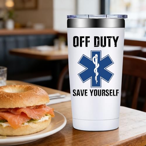 BIRGILT EMT Gifts for Men Women Paramedic EMS Week 20oz White Tumbler