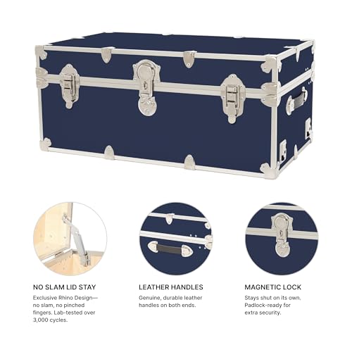 Classic Large Storage Trunk Footlocker for Camp & College Dorm, 32-Inch