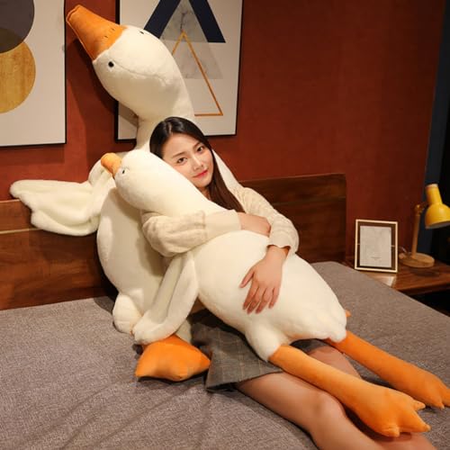 Giant White Goose Plush Pillow, 63-Inch Soft Stuffed Animal Body Pillow