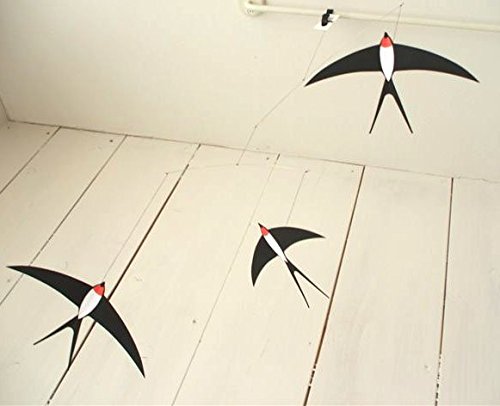 3 Swallow Hanging Mobile - 20-Inch Handmade Danish Art Decoration