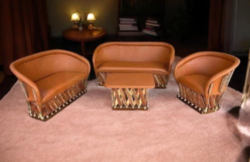 Handmade Mexican Equipal Love Seat, Rustic Leather Furniture