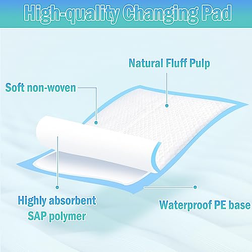 Disposable Baby Changing Pads 100 Pack Waterproof Underpads 17x13