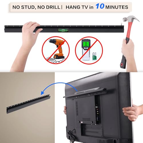 No-Drill Drywall TV Wall Mount for 22-55 Inch TVs - Holds 100 lbs