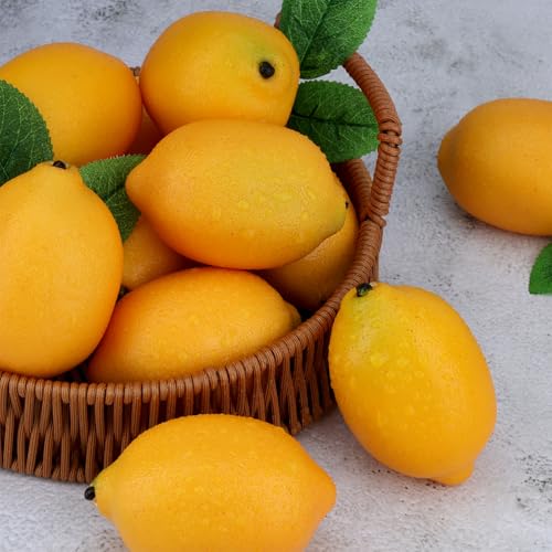 8 Pcs Artificial Lemons - Realistic Faux Fruit Decoration