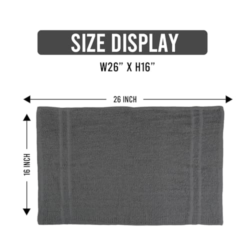 50 Pack Cotton Hand Towels - 16x27 Inch Grey Salon & Spa Towels