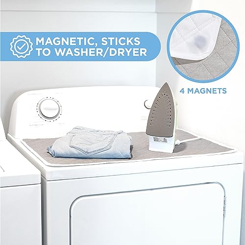 Magnetic Ironing Mat, 28.25" x 19" Quilted Scorch-Resistant Laundry Pad