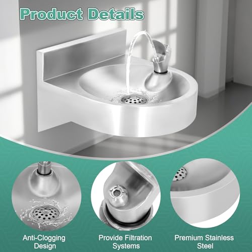 Wall-Mounted Stainless Steel Water Drinking Fountain for Commercial Use