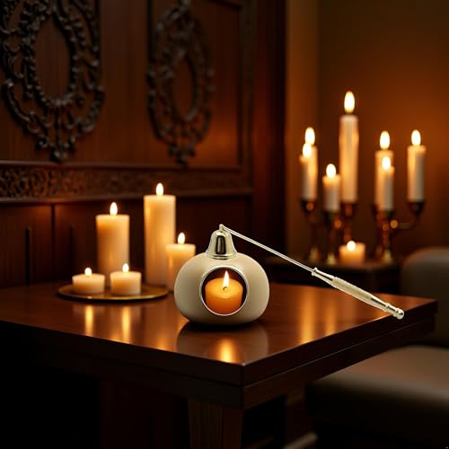 Gold Metal Candle Snuffer with Long Handle - Smokeless Candle Extinguisher