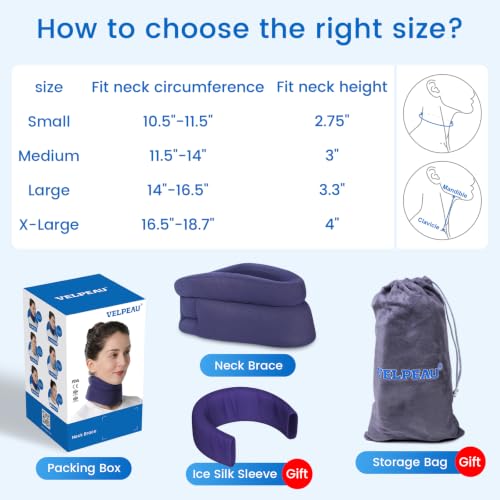 Comfort Cervical Collar for Neck Pain Relief - Soft Neck Brace for Sleeping (Medium: 11.5-14")
