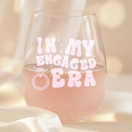 Pink 15 Oz Engagement Wine Glass - In My Engaged Era Gift for Women