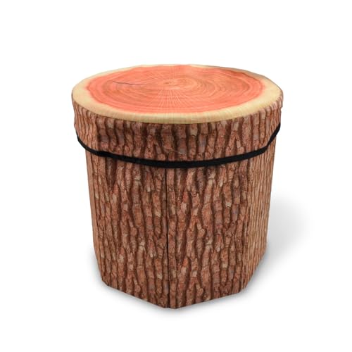 Tree Stump Fruit Storage Ottoman - Collapsible Kids Toy & Seat Chest