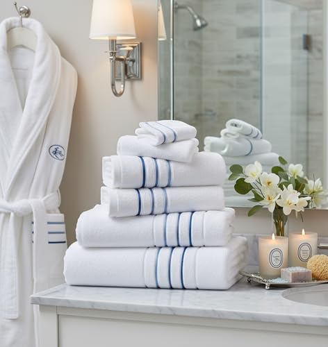 6-Piece Luxury Cotton Bath Towel Set, Soft & Absorbent Quick-Dry Hotel Towels