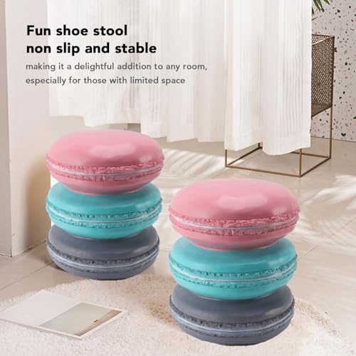 Donut Shaped Resin Foot Stool, Cute Macaron Small Ottoman for Living Room
