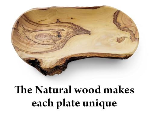 Hand-Carved Olive Wood Communion Cup Set with Bread Tray