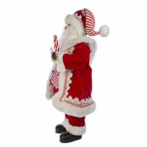 Kurt S. Adler 17.5-Inch Peppermint Santa Claus Christmas Decor
