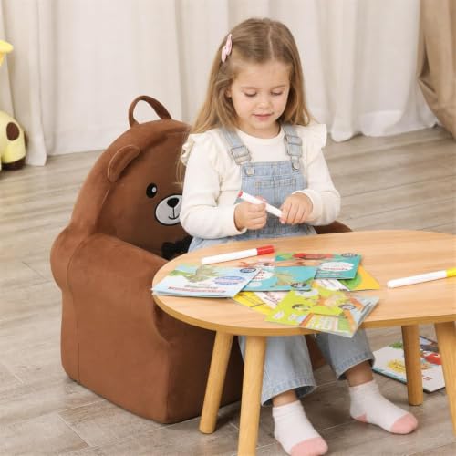 Kids Character Toddler Chair - Soft, Cuddly Animal Design, Lightweight & Washable