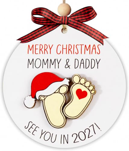 Katinat CL Foot 2026 Pregnancy Ornament – Expecting Mommy & Daddy Christmas Keepsake