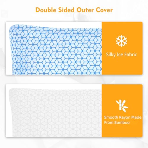 Love Attitude Adjustable Cooling Shredded Memory Foam Pillows, King Size 2-Pack