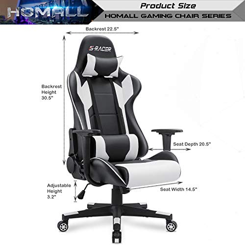 Ergonomic High Back Gaming Chair with Lumbar Support - Adjustable Recliner