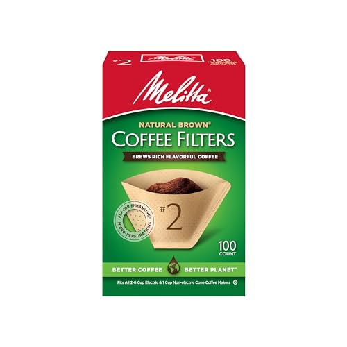 Unbleached Cone Coffee Filters #2 - 100 Count, Compostable & Flavor-Enhancing