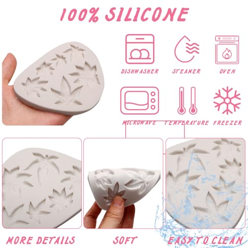 Caregene Grey Weed Leaf Fondant Mold - Silicone Cookie & Chocolate Candy Mold