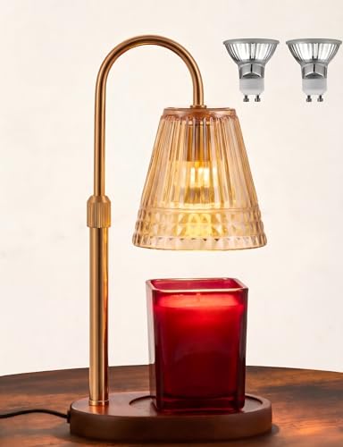 Adjustable Candle Warmer Lamp with Timer & Dimmer - Flameless Wax Melter