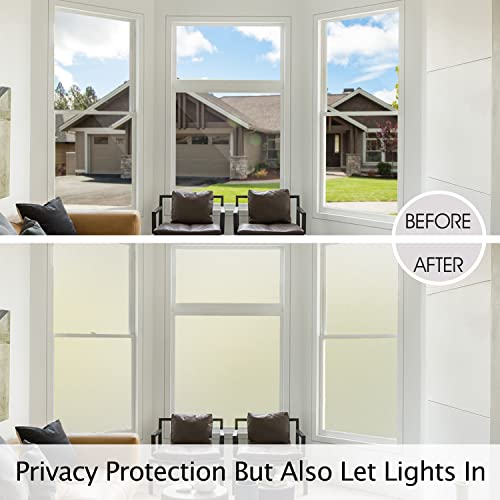 Frosted Glass Window Privacy Film - Static Cling UV Blocking 17.5 in x 6.5 ft